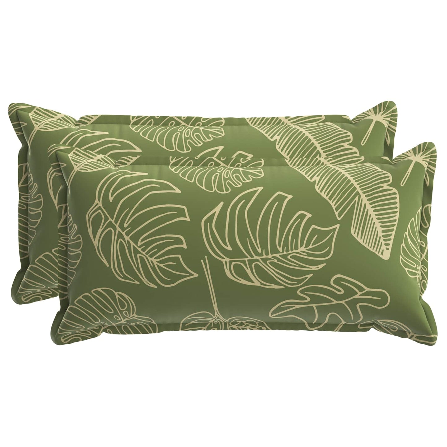 Cushion Cover 2 pcs HOUTEN Leaf Design 40 x 80 cm Polyester