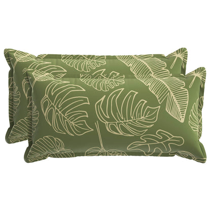 Cushion Cover 2 pcs HOUTEN Leaf Design 40 x 80 cm Polyester
