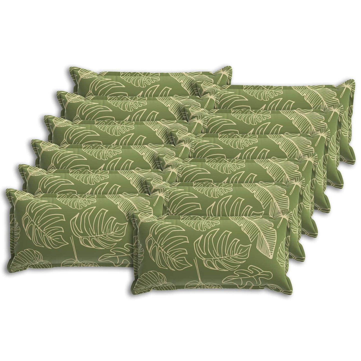 Cushion Cover 12 pcs HOUTEN Leaf Design 40 x 80 cm Polyester