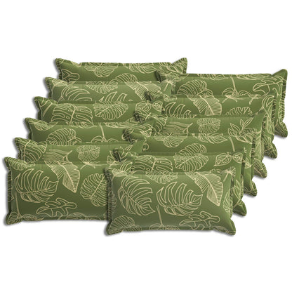 Cushion Cover 12 pcs HOUTEN Leaf Design 40 x 80 cm Polyester