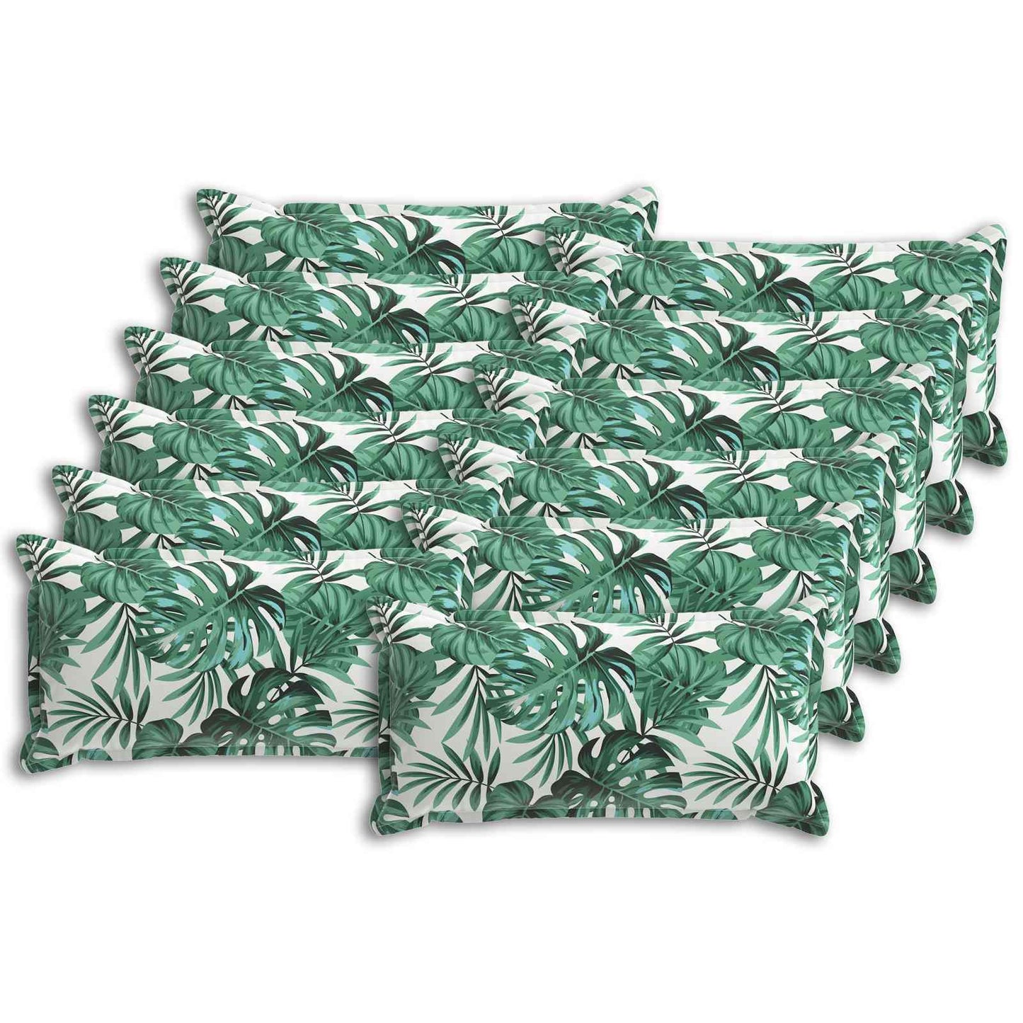 Cushion Cover 12 pcs HOUTEN Leaf Pattern 40 x 80 cm Polyester