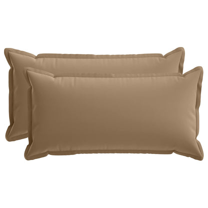 Cushion Cover 2 pcs HOUTEN Taupe 40 x 80 cm Polyester