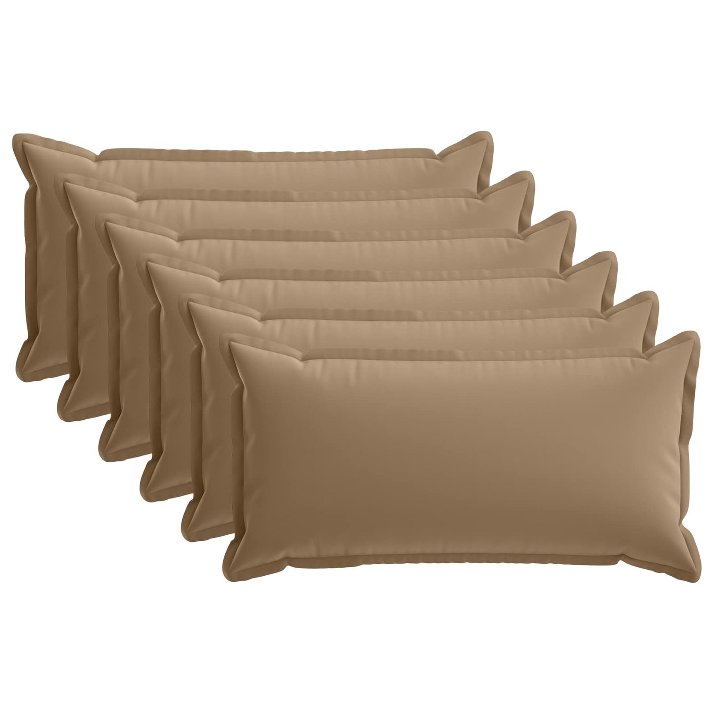 Cushion Cover 6 pcs HOUTEN Taupe 40 x 80 cm Polyester