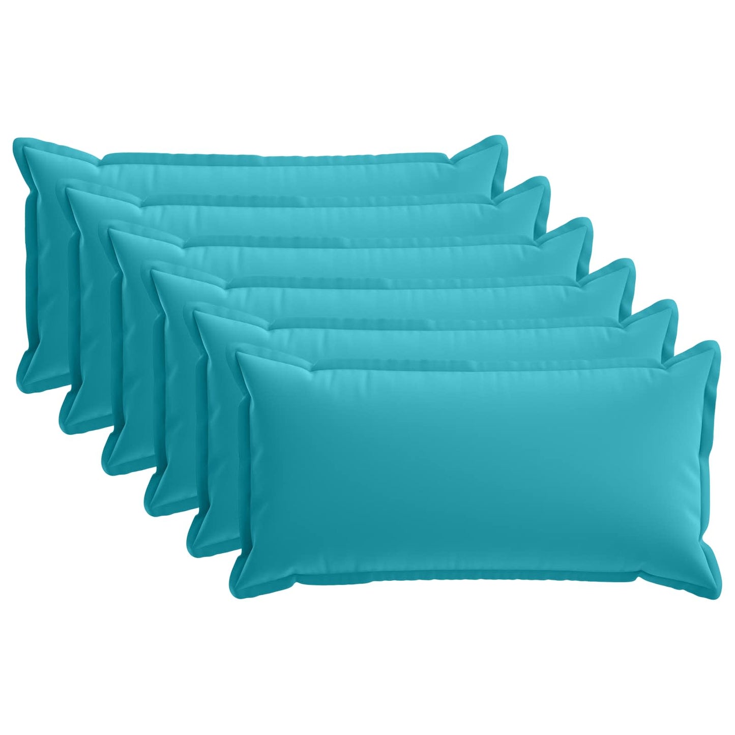 Cushion Cover 6 pcs HOUTEN Turquoise 40 x 80 cm Polyester