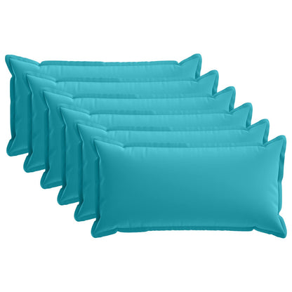Cushion Cover 6 pcs HOUTEN Turquoise 40 x 80 cm Polyester