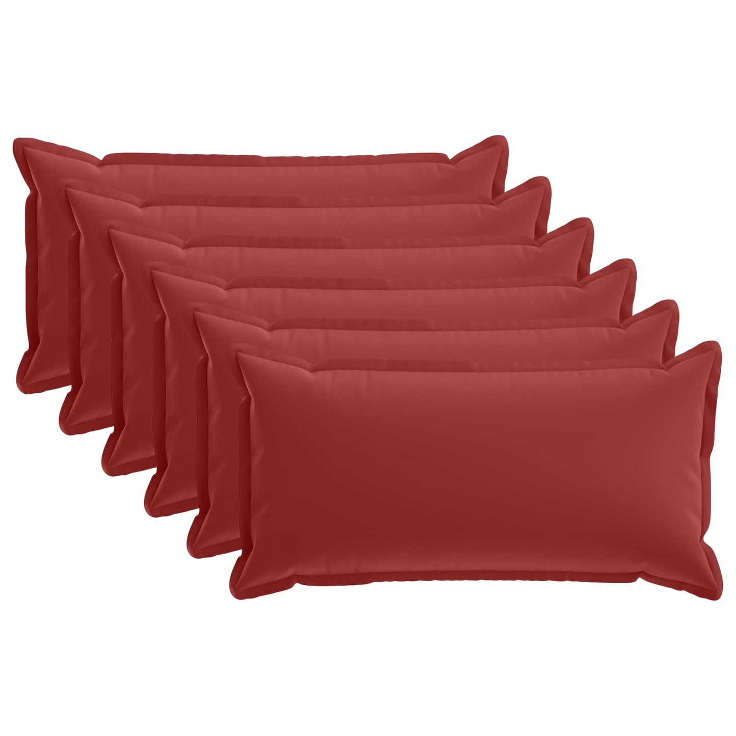 Cushion Cover 6 pcs HOUTEN Wine Red 40 x 80 cm Polyester