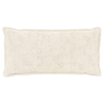 Cushion Cover 2 pcs HOUTEN White 40 x 80 cm Faux Rabbit Fur
