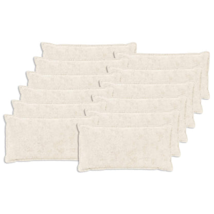 Cushion Cover 12 pcs HOUTEN White 40 x 80 cm Faux Rabbit Fur