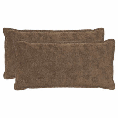 Cushion Cover 2 pcs HOUTEN Light Brown 40 x 80 cm