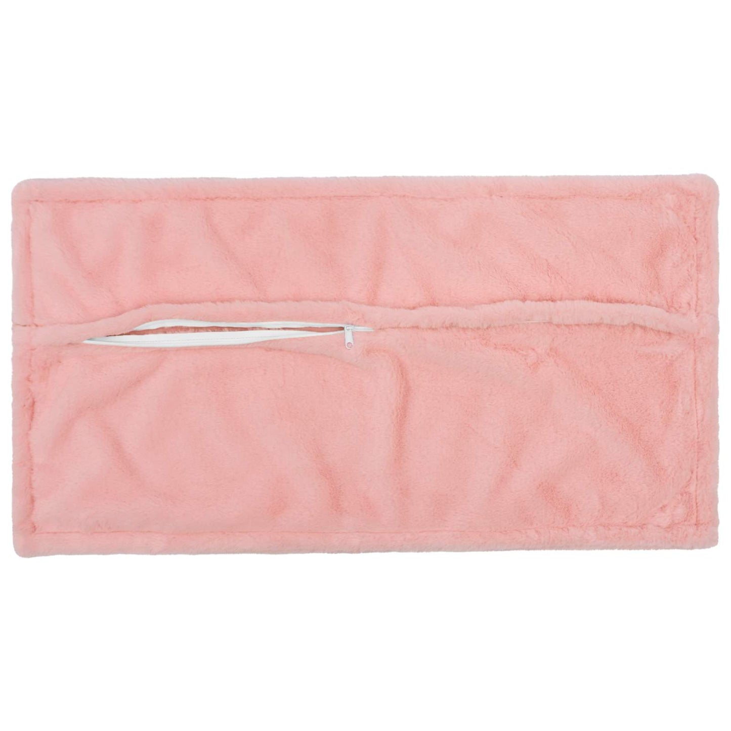Cushion Cover 12 pcs HOUTEN Pink 40 x 80 cm Faux Rabbit Fur