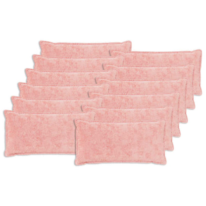 Cushion Cover 12 pcs HOUTEN Pink 40 x 80 cm Faux Rabbit Fur