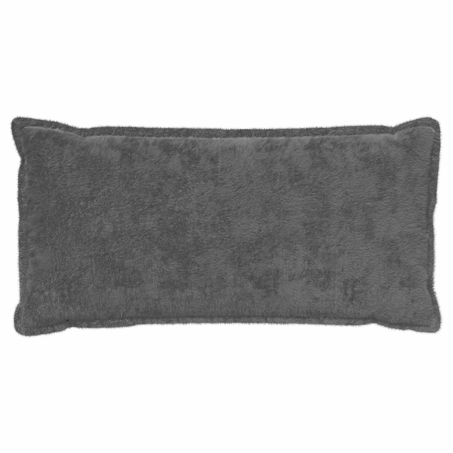 Cushion Cover 6 pcs HOUTEN Dark Grey 40 x 80 cm Faux Rabbit Fur
