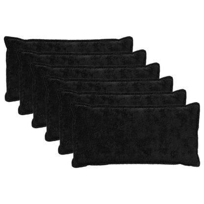 Cushion Cover 6 pcs HOUTEN Black 40 x 80 cm Faux Rabbit Fur
