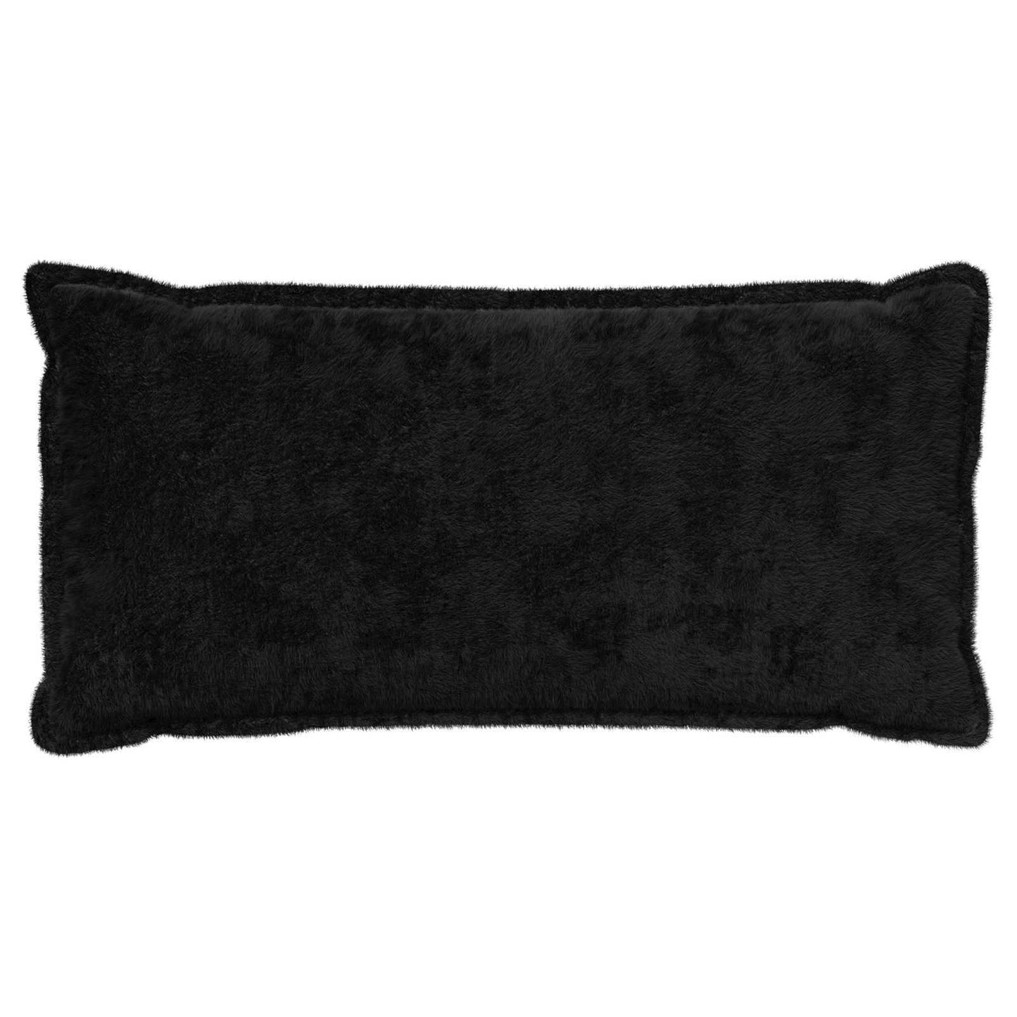 Cushion Cover 6 pcs HOUTEN Black 40 x 80 cm Faux Rabbit Fur