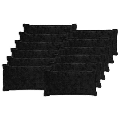 Cushion Cover 12 pcs HOUTEN Black 40 x 80 cm Faux Rabbit Fur