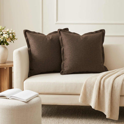 Throw Pillow 12 pcs HOUTEN Taupe 45 x 45 cm Faux Linen