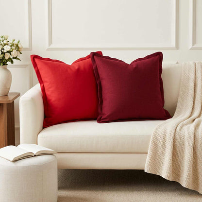 Throw Pillow 12 pcs HOUTEN Red 45 x 45 cm Faux Linen