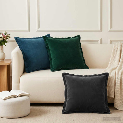 Cushion with Pillow HOUTEN 6 pcs Dark Green Velvet