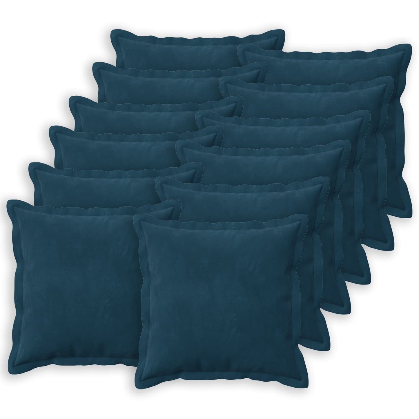 Cushion Cover 12 pcs HOUTEN Blue 45 x 45 cm Velvet