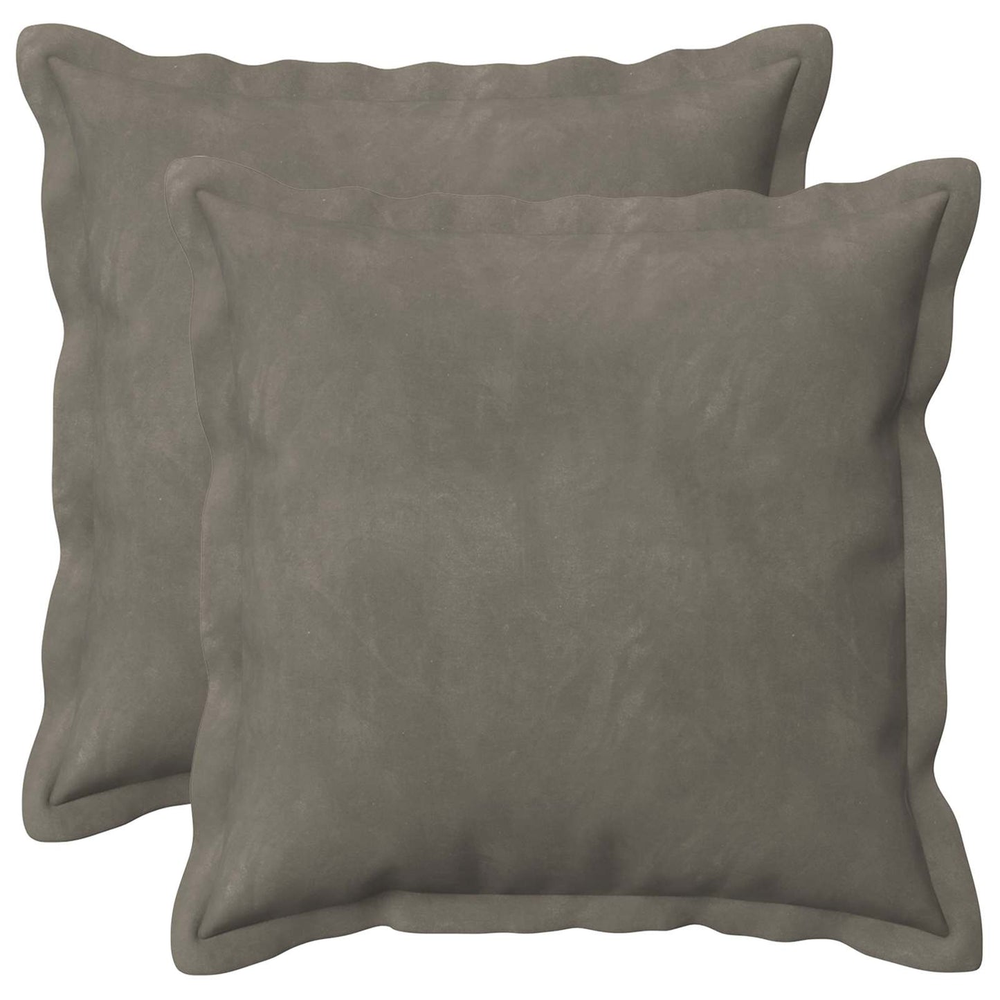 Cushion Cover 2 pcs HOUTEN Light Grey 45 x 45 cm Velvet