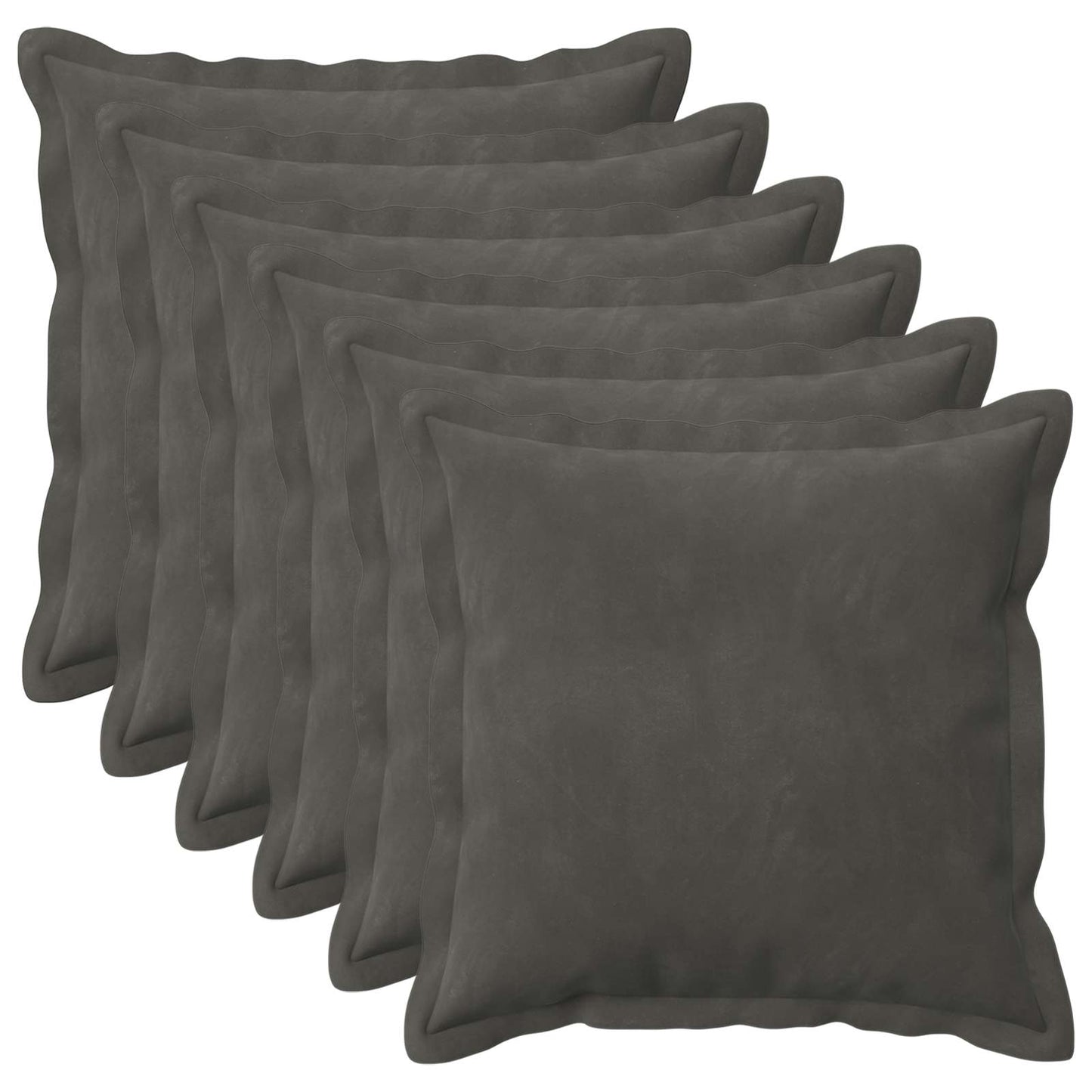 Cushion Cover 6 pcs HOUTEN Dark Grey 45 x 45 cm Velvet