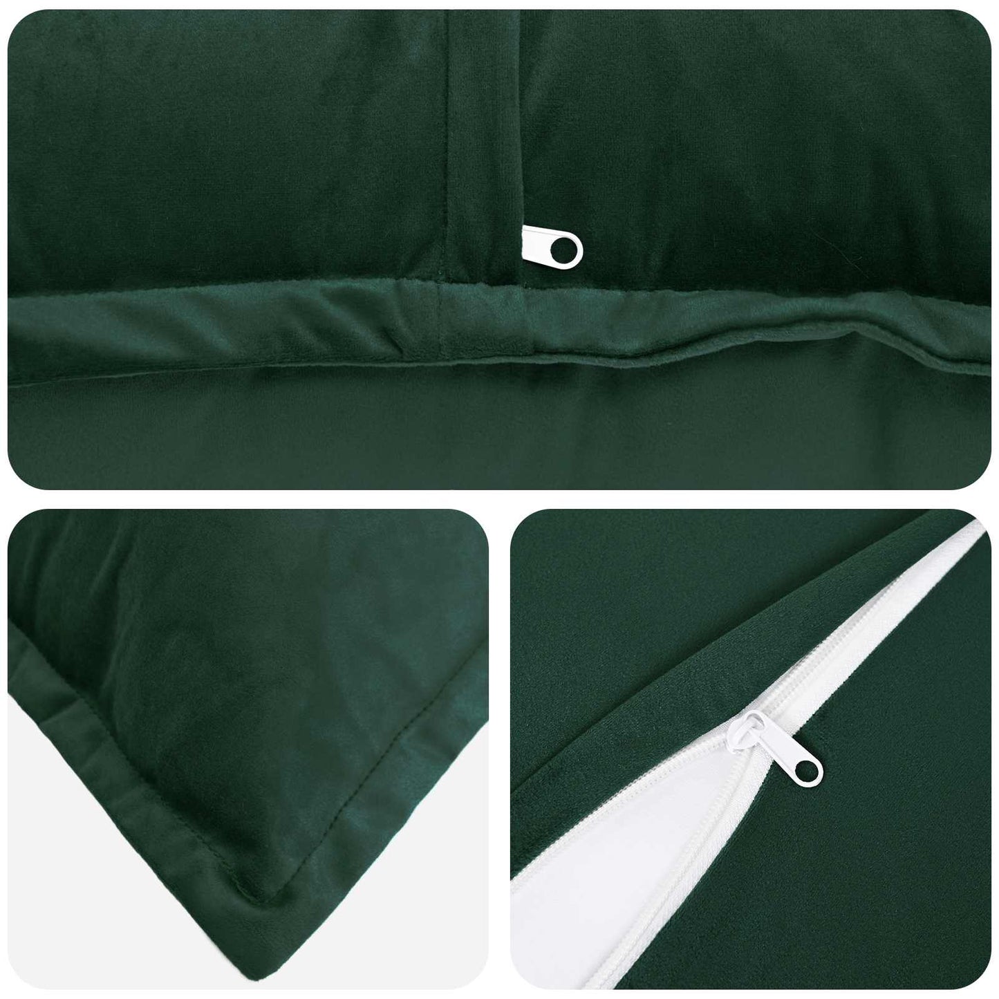 Cushion Cover 12 pcs HOUTEN Dark Green 45 x 45 cm Velvet
