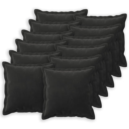 Cushion Cover 12 pcs HOUTEN Black 45 x 45 cm Velvet
