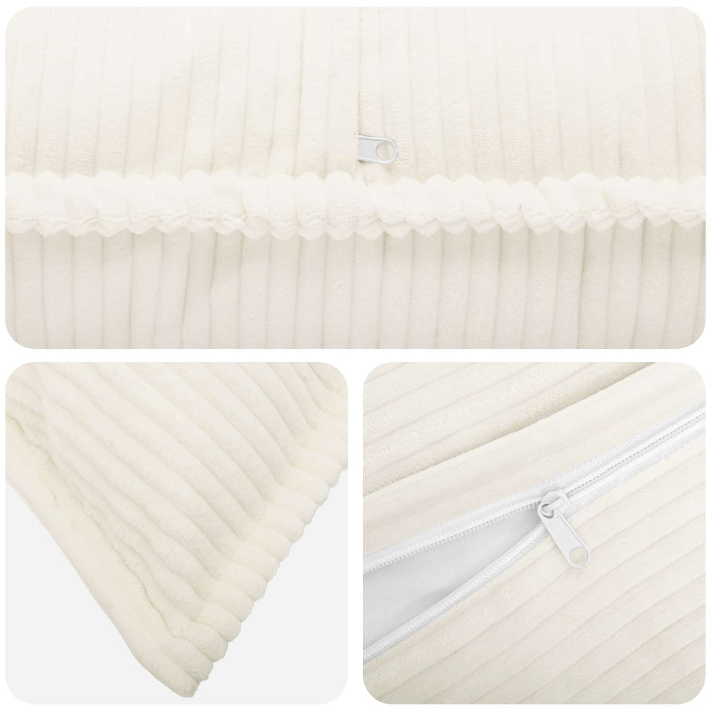 Cushion Cover 6 pcs HOUTEN Cream 45 x 45 cm Corduroy