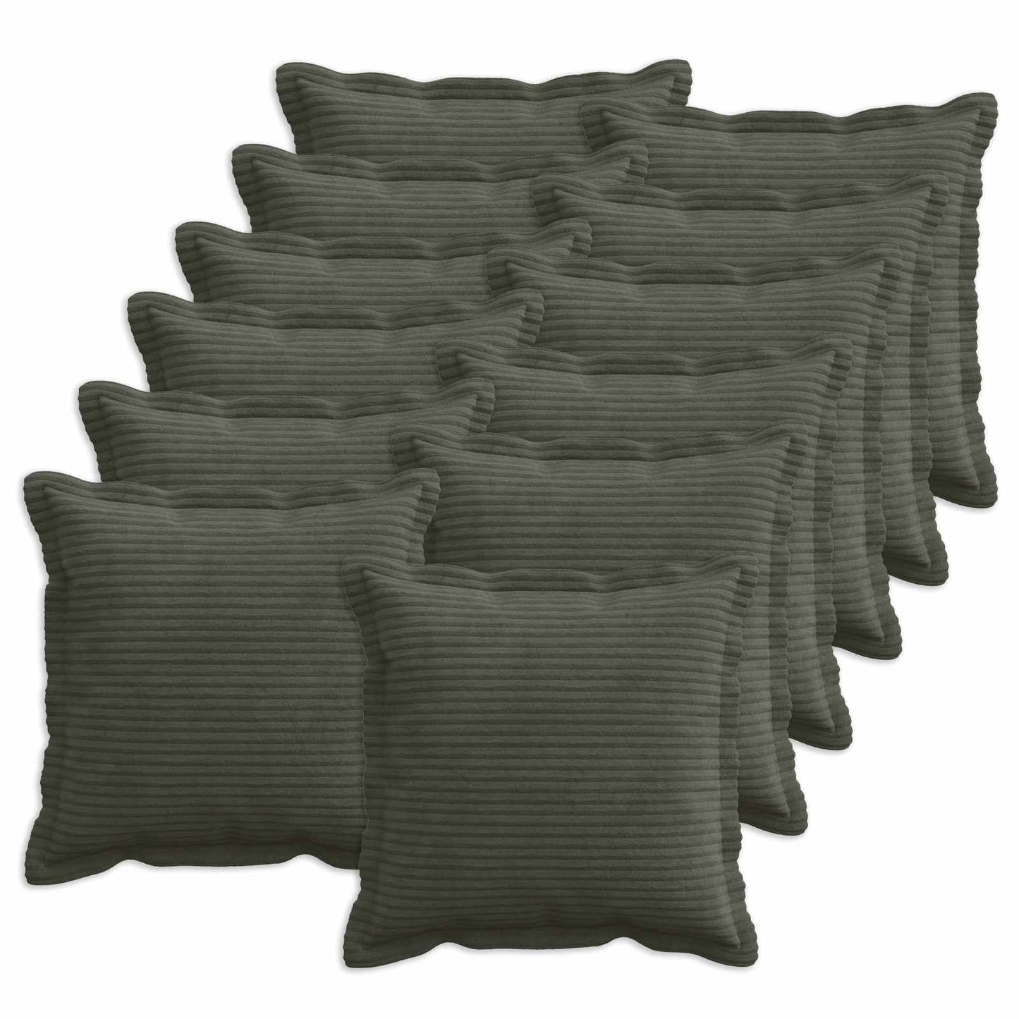 Cushion Cover 12 pcs HOUTEN Anthracite 45 x 45 cm Corduroy