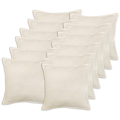 Cushion Cover 12 pcs HOUTEN Cream 45 x 45 cm Bouclé