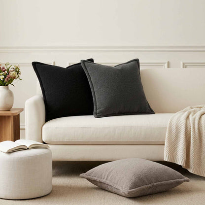 Cushion Cover 12 pcs HOUTEN Light Grey 50 x 50 cm Bouclé