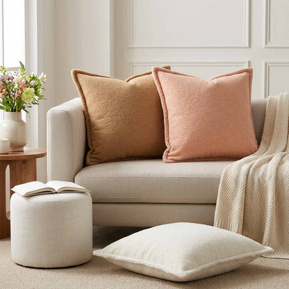 Cushion Cover 12 pcs HOUTEN Cream 45 x 45 cm Bouclé