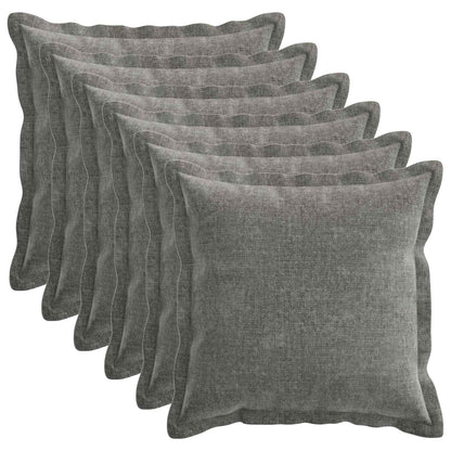 Cushion Cover 6 pcs HOUTEN Dark Grey 45 x 45 cm Chenille Fabric