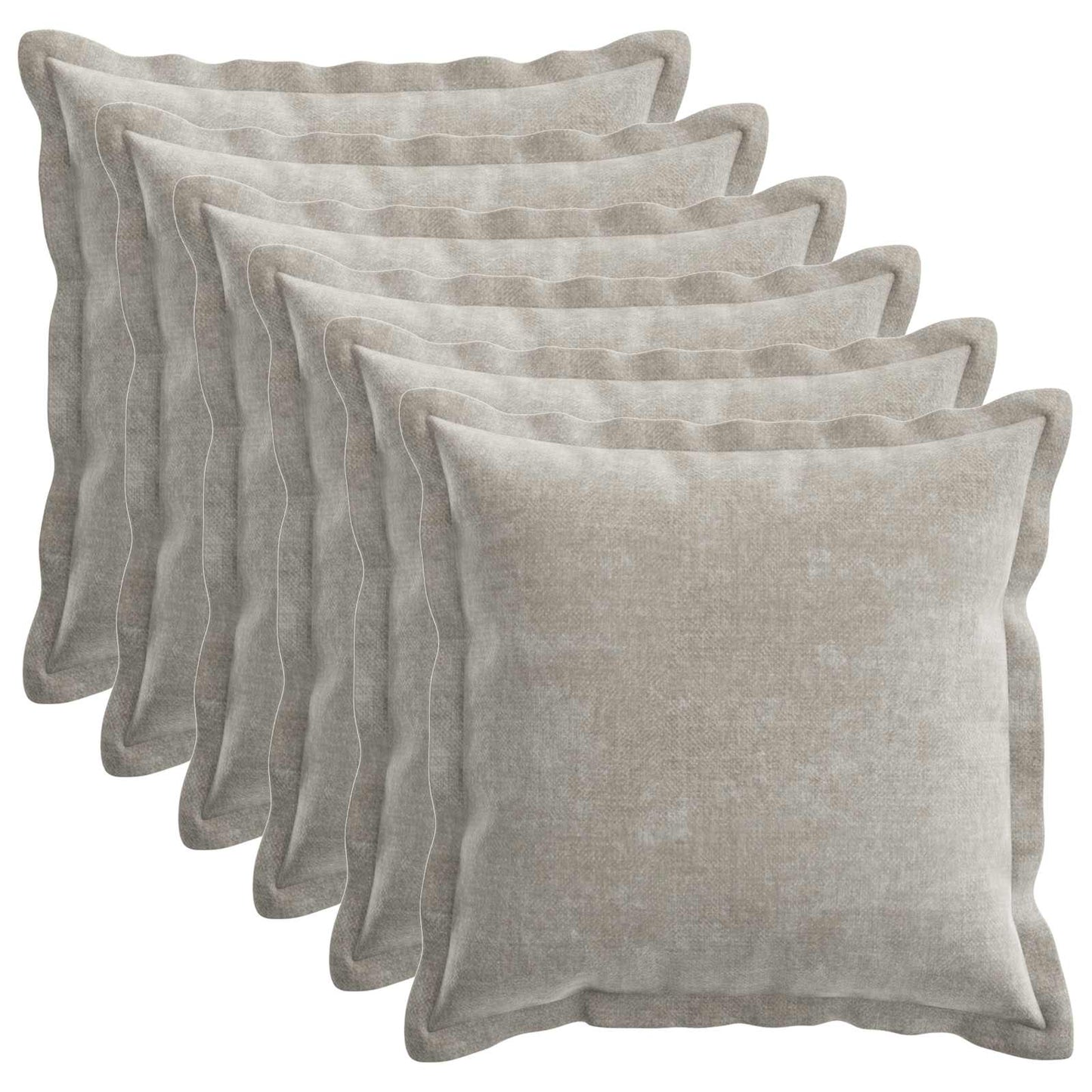 Cushion Cover 6 pcs HOUTEN Light Grey 45 x 45 cm