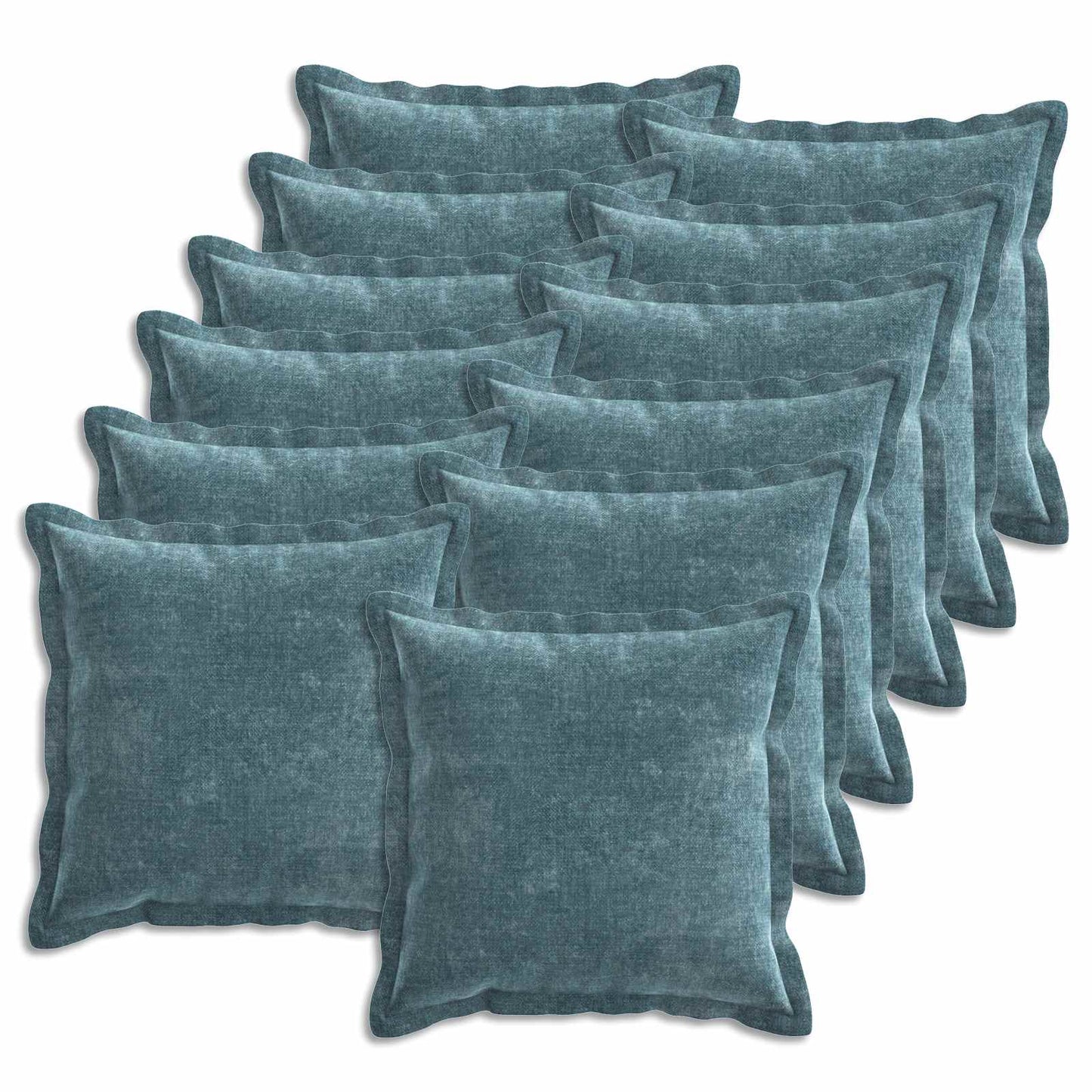 Cushion Cover 12 pcs HOUTEN Blue 45 x 45 cm Chenille Fabric