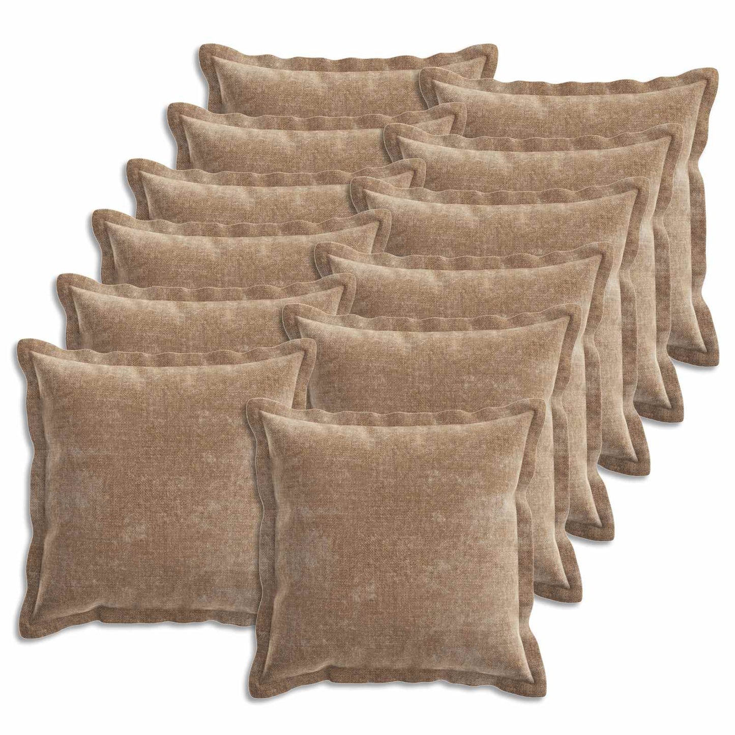 Cushion Cover 12 pcs HOUTEN Brown 45 x 45 cm Chenille Fabric