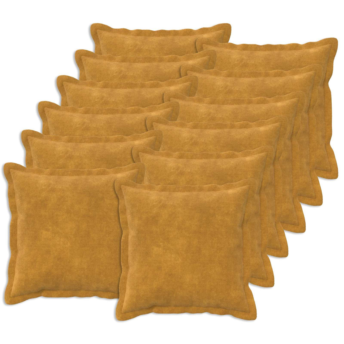 Cushion Cover 12 pcs HOUTEN Yellow 45 x 45 cm Microfiber Fleece