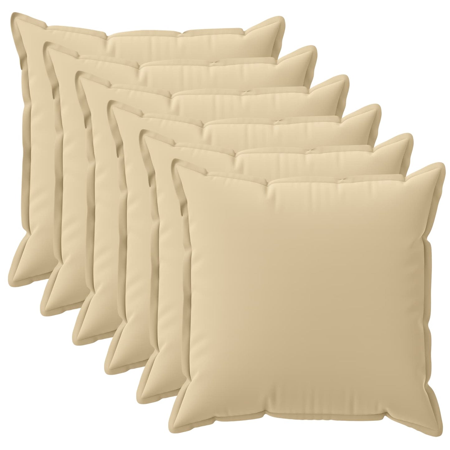 Cushion Cover 6 pcs HOUTEN Beige 45 x 45 cm Polyester