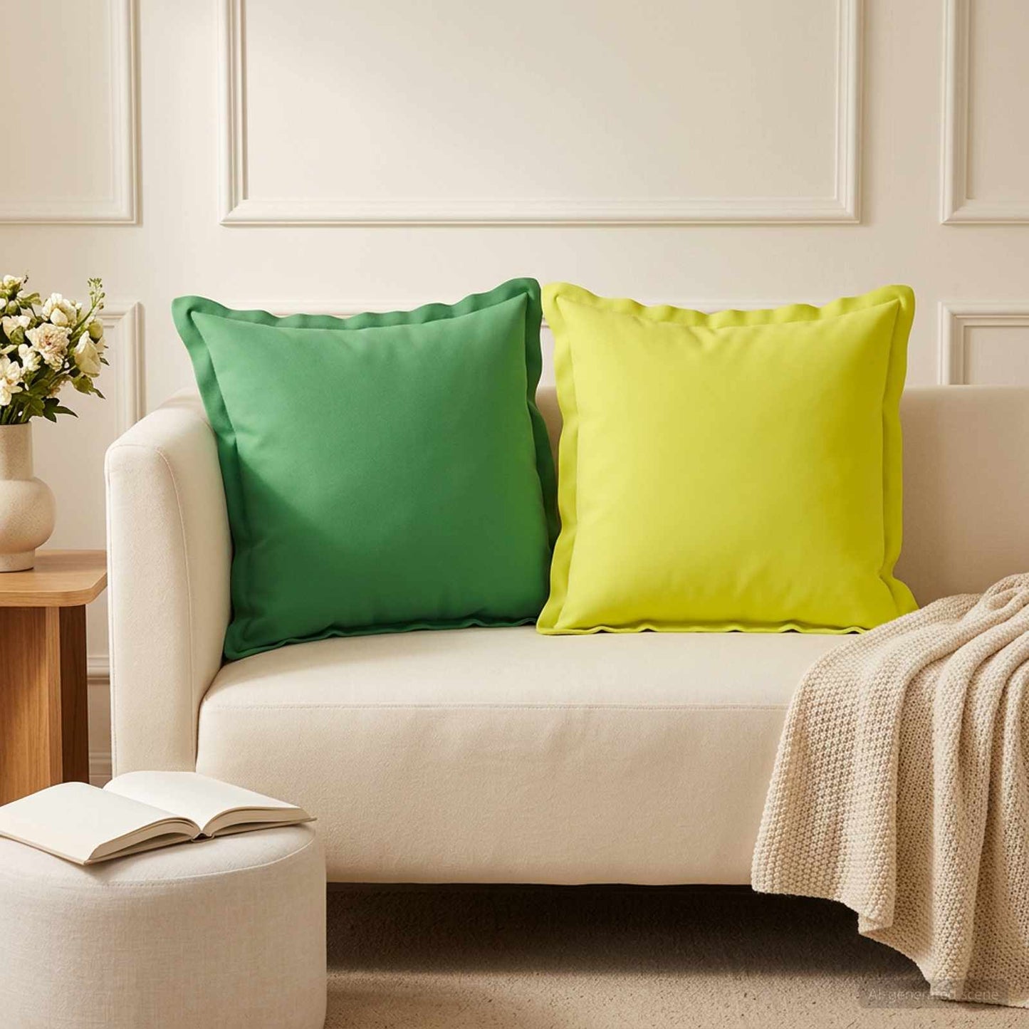 Cushion Cover 12 pcs HOUTEN Bright Green 50 x 50 cm Polyester