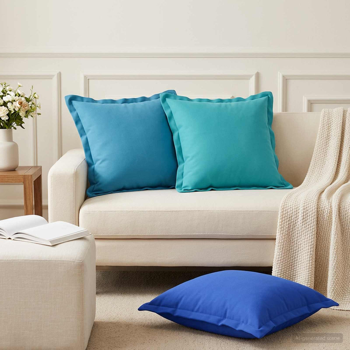 Cushion with Pillow HOUTEN 12 pcs Royal Blue Polyester