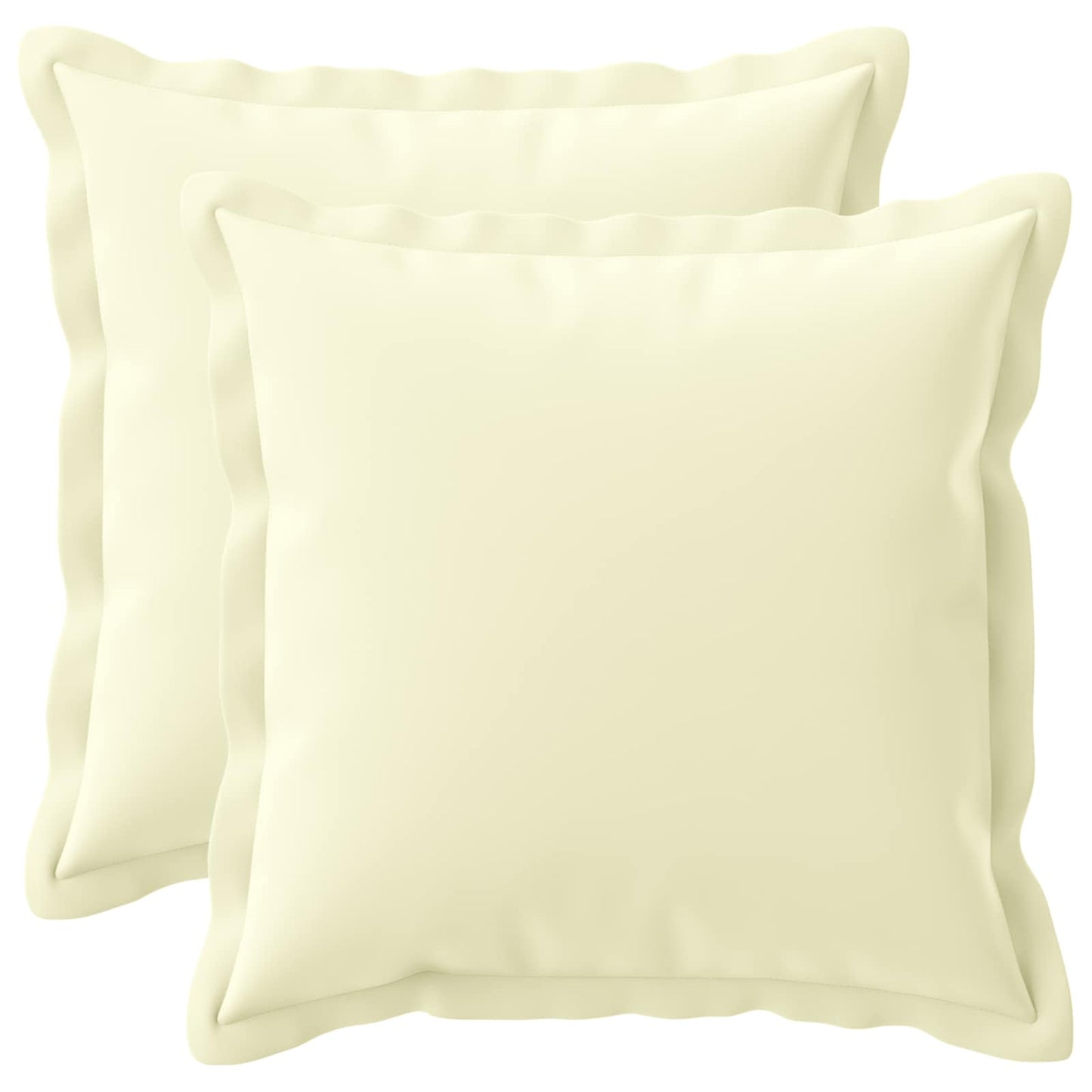 Cushion Cover 2 pcs HOUTEN Cream 45 x 45 cm Polyester