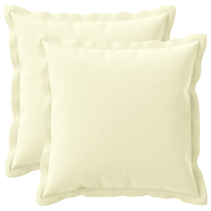 Cushion Cover 2 pcs HOUTEN Cream 45 x 45 cm Polyester
