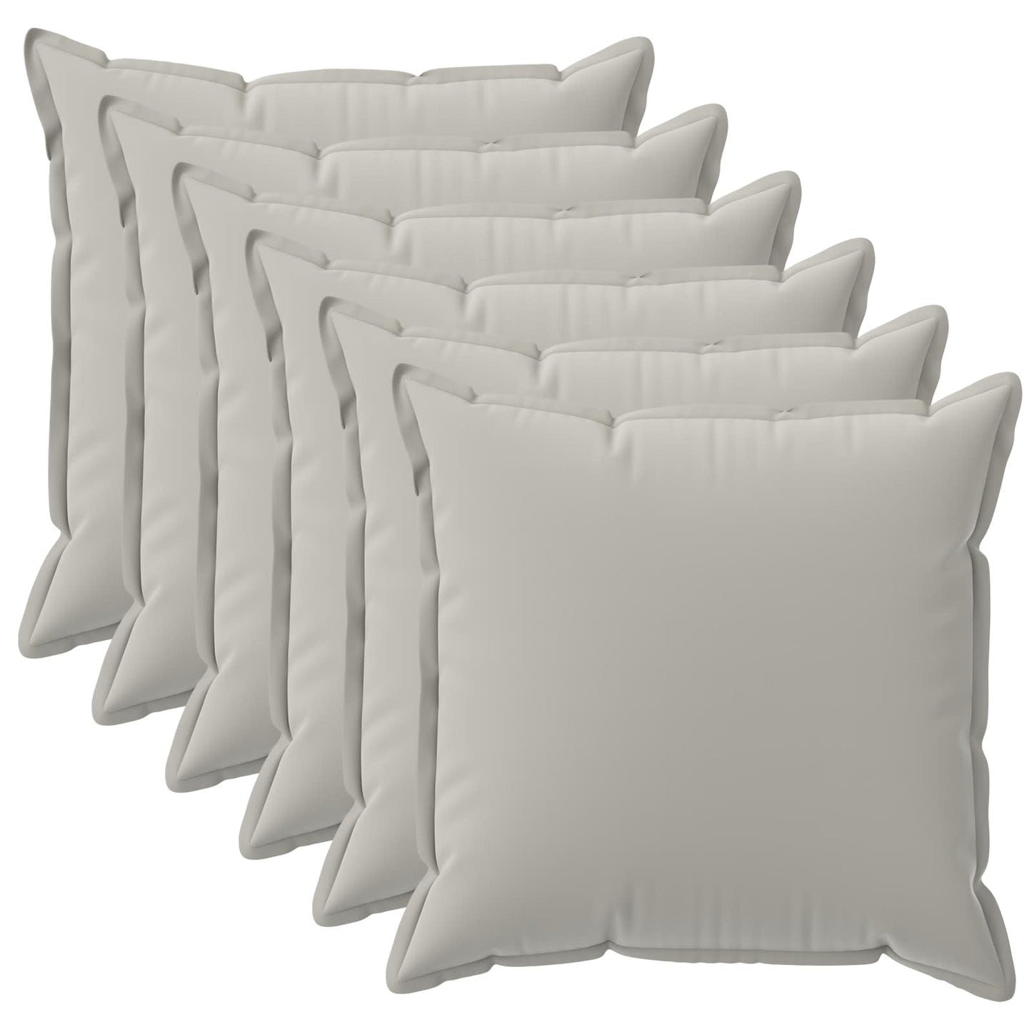 Cushion Cover 6 pcs HOUTEN Grey 45 x 45 cm Polyester