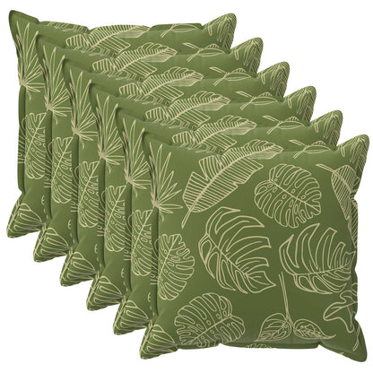 Cushion Cover 6 pcs HOUTEN Leaf Design 45 x 45 cm Polyester