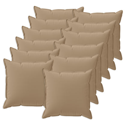 Cushion Cover 12 pcs HOUTEN Taupe 45 x 45 cm Polyester
