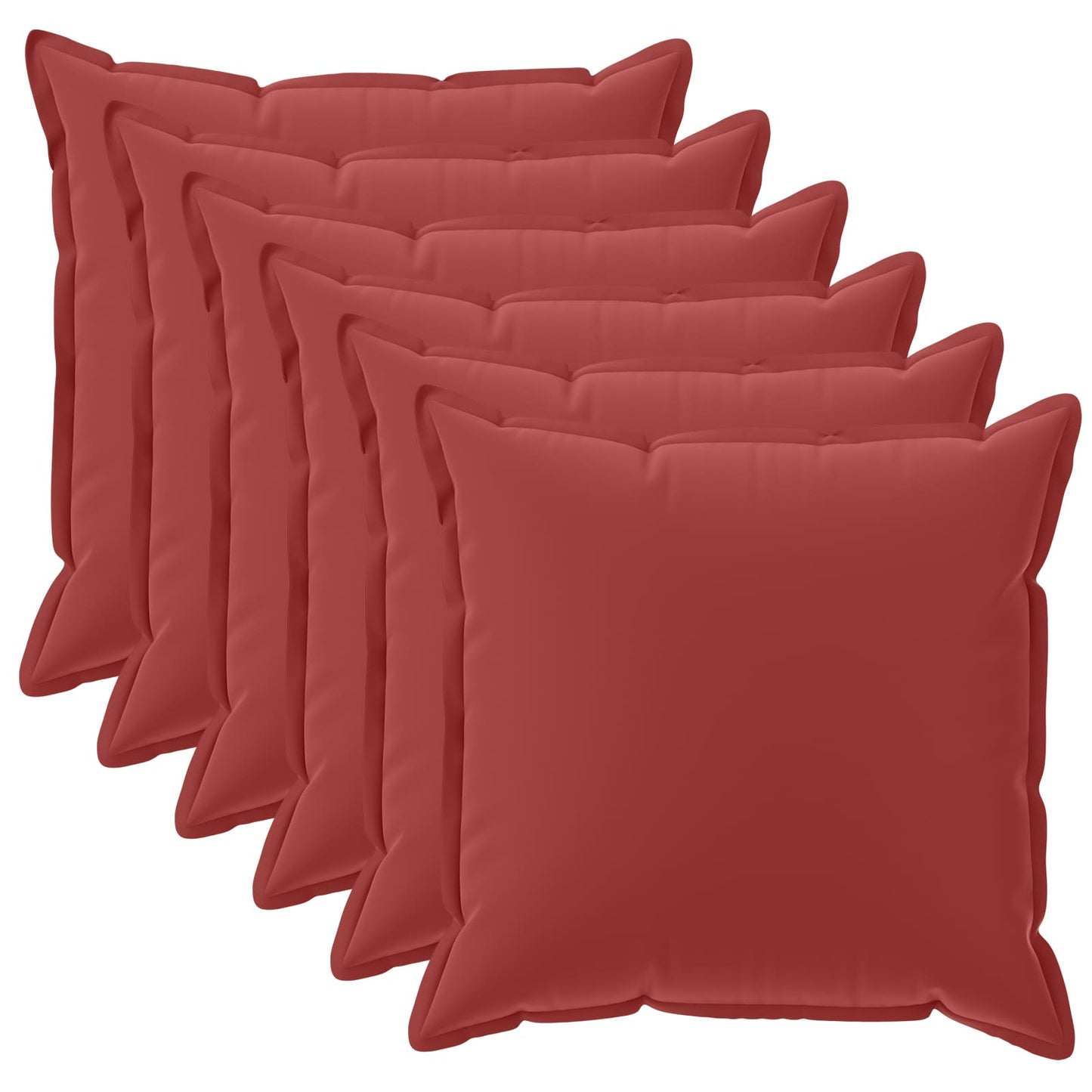 Cushion Cover 6 pcs HOUTEN Wine Red 45 x 45 cm Polyester