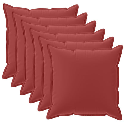 Cushion Cover 6 pcs HOUTEN Wine Red 45 x 45 cm Polyester