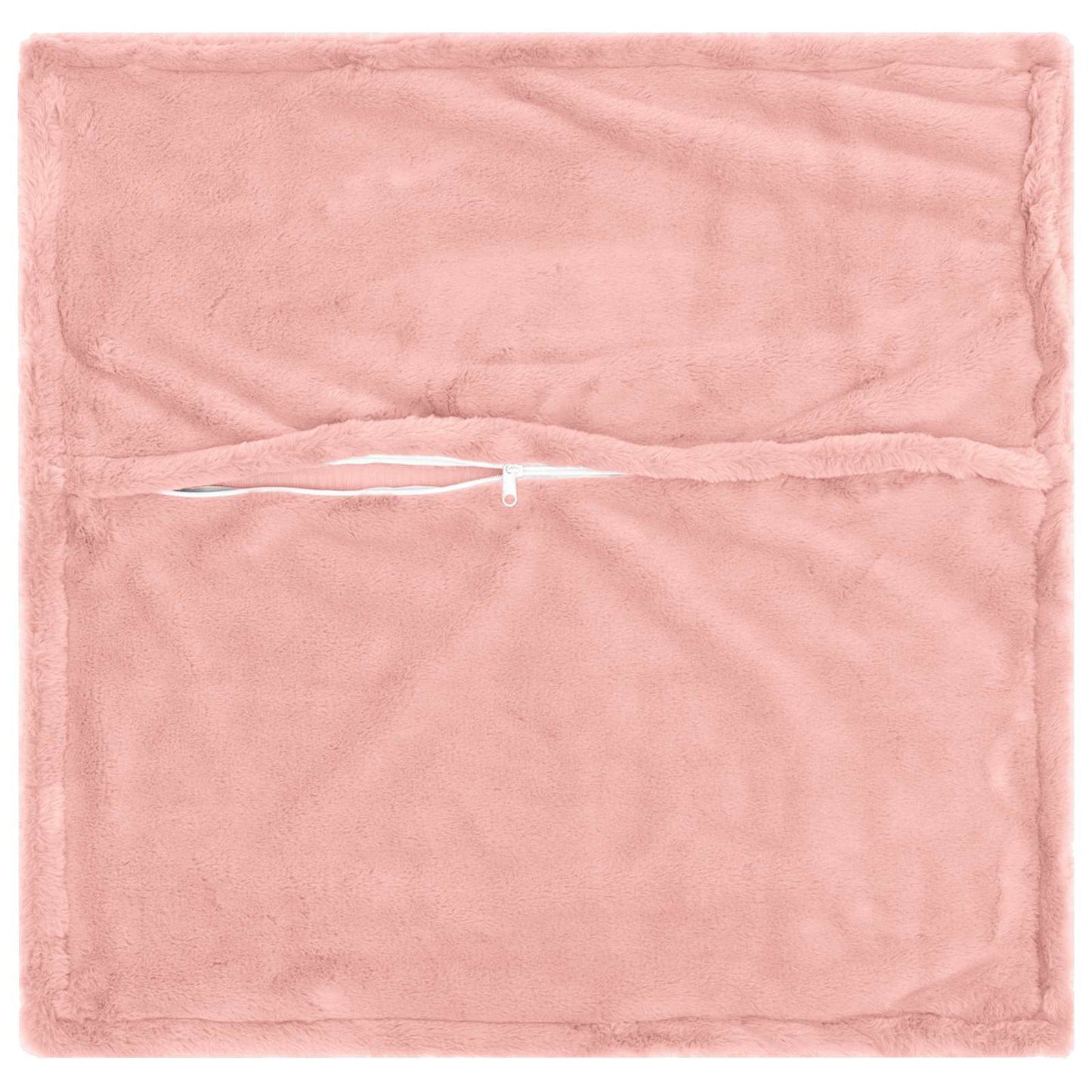 Cushion Cover 12 pcs HOUTEN Pink 45 x 45 cm Faux Rabbit Fur