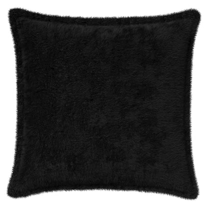 Cushion Cover 2 pcs HOUTEN Black 45 x 45 cm Faux Rabbit Fur