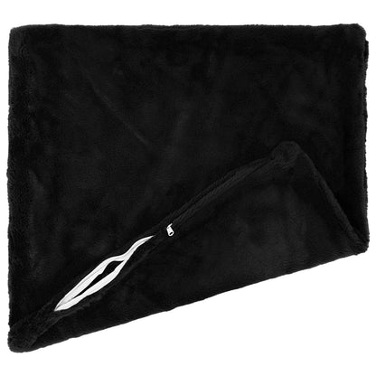 Cushion Cover 6 pcs HOUTEN Black 45 x 45 cm Faux Rabbit Fur